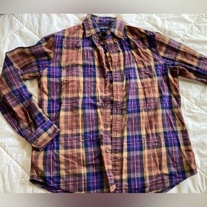 Lands End Classic Flannel Men’s Button Up